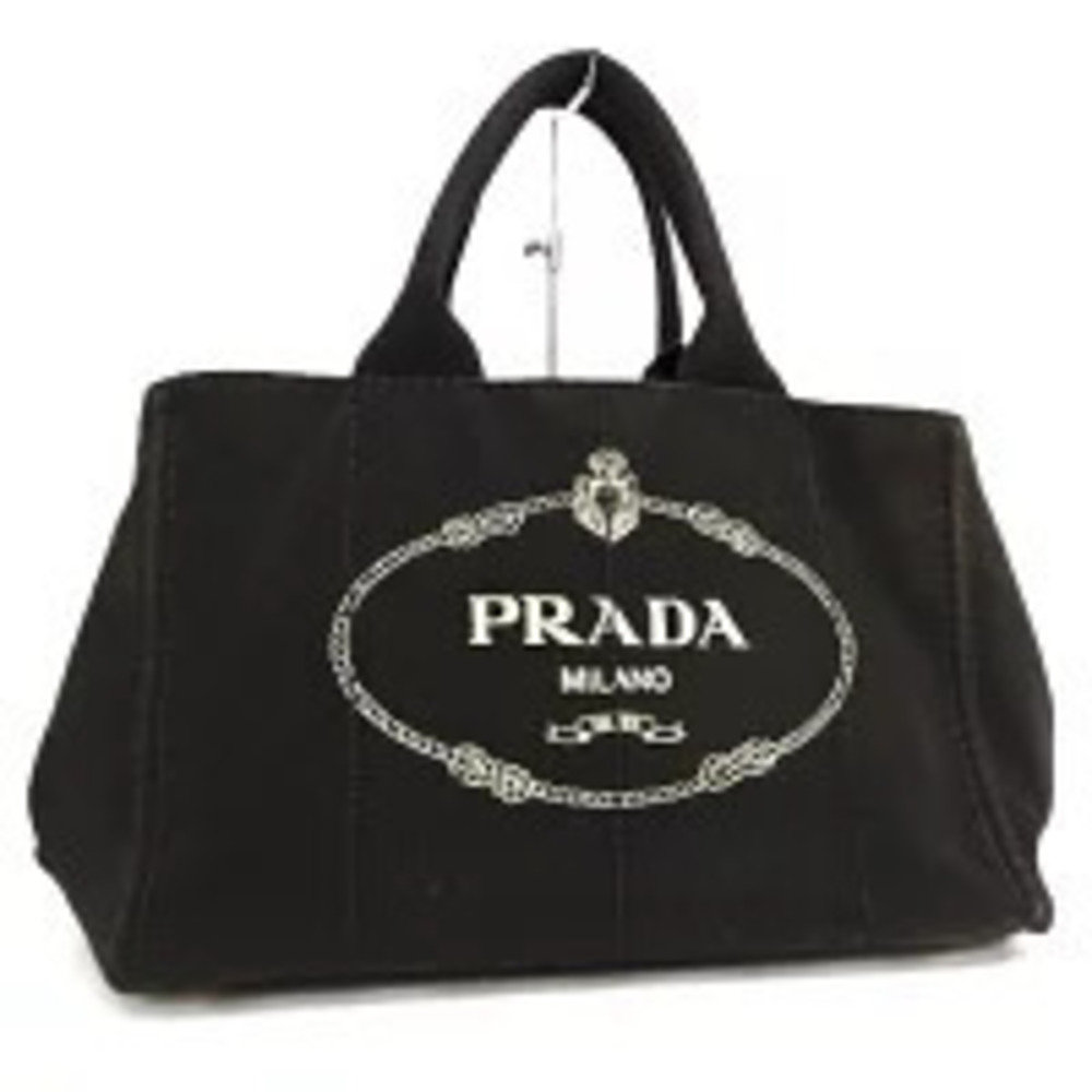 Prada Canapa Tote Bag Canvas Black